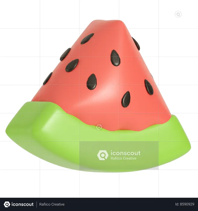 Inflatable Watermelon Slice  3D Icon