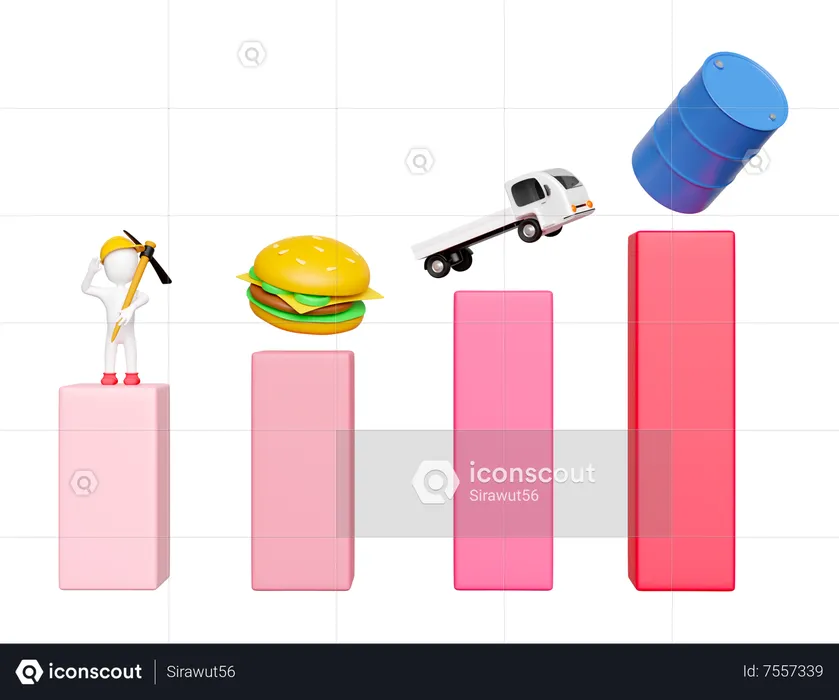 Inflation Growth  3D Icon