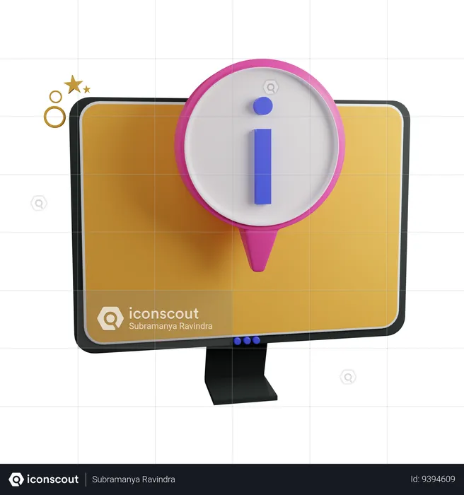 Info on desktop screen  3D Icon