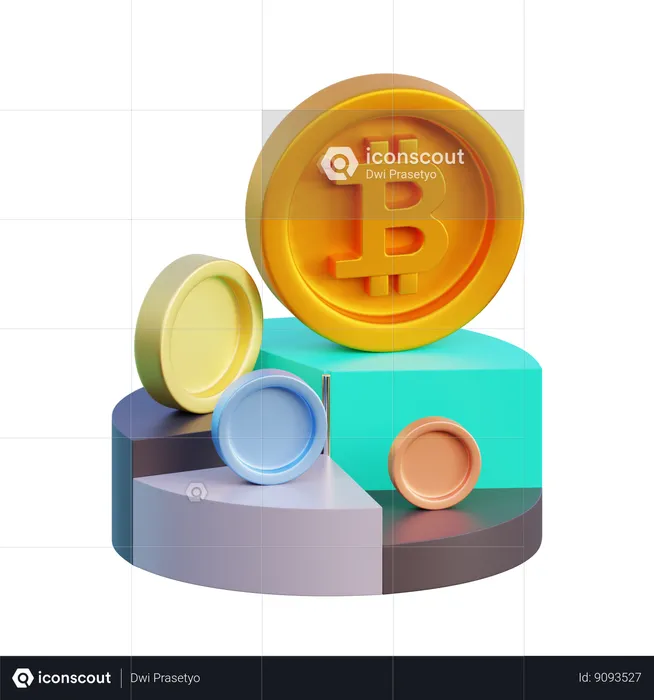 Infografía bitcoin  3D Icon