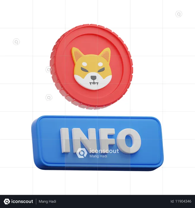 Informações sobre a moeda shiba inu  3D Icon