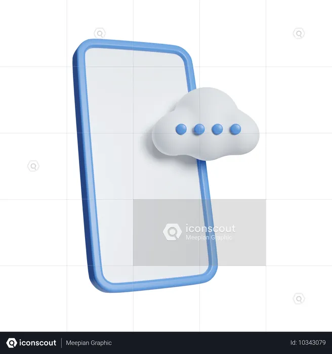 Informatique en nuage mobile  3D Icon