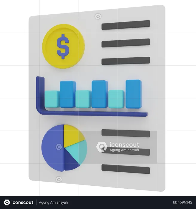 Informe contable  3D Illustration