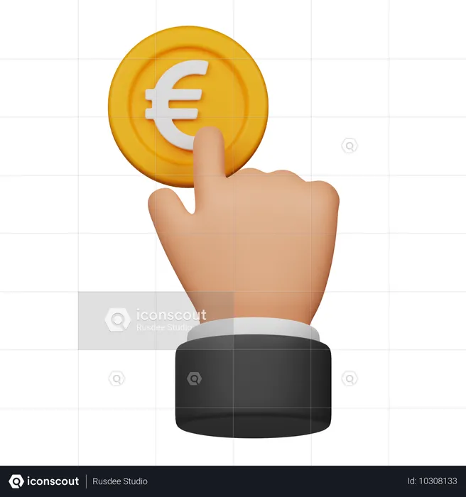 Haga clic en el informe sobre monedas de euro  3D Icon