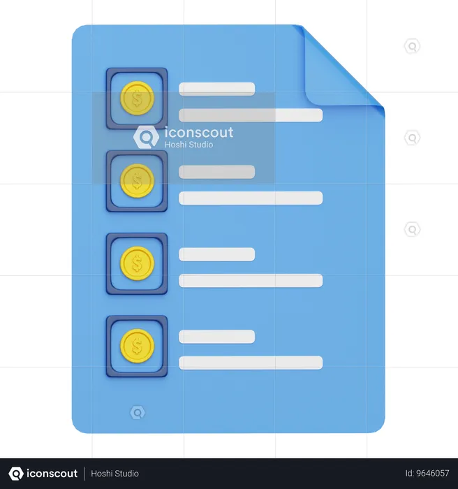 Informe de pago  3D Icon