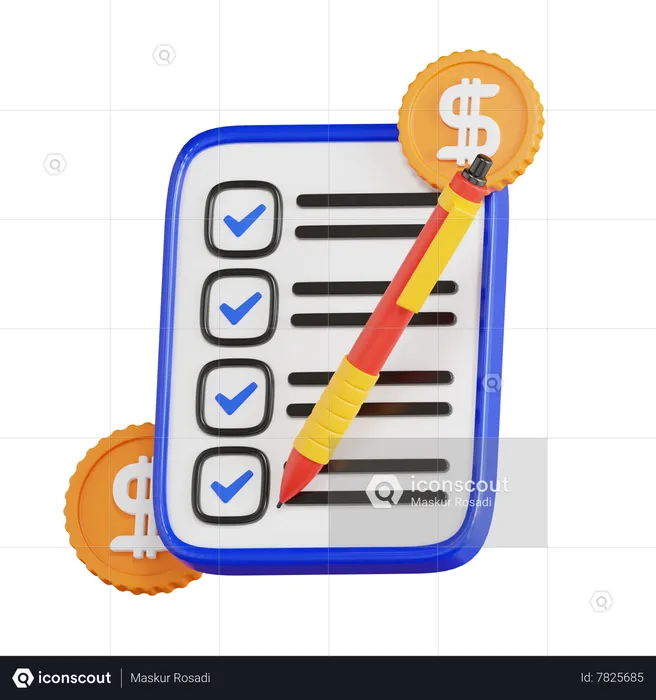 Informe de pago  3D Icon