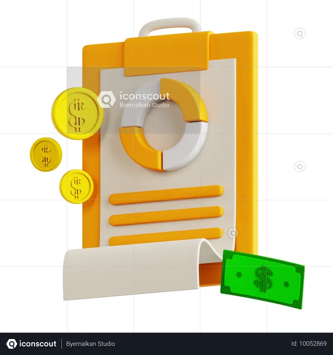 Informe financiero  3D Icon