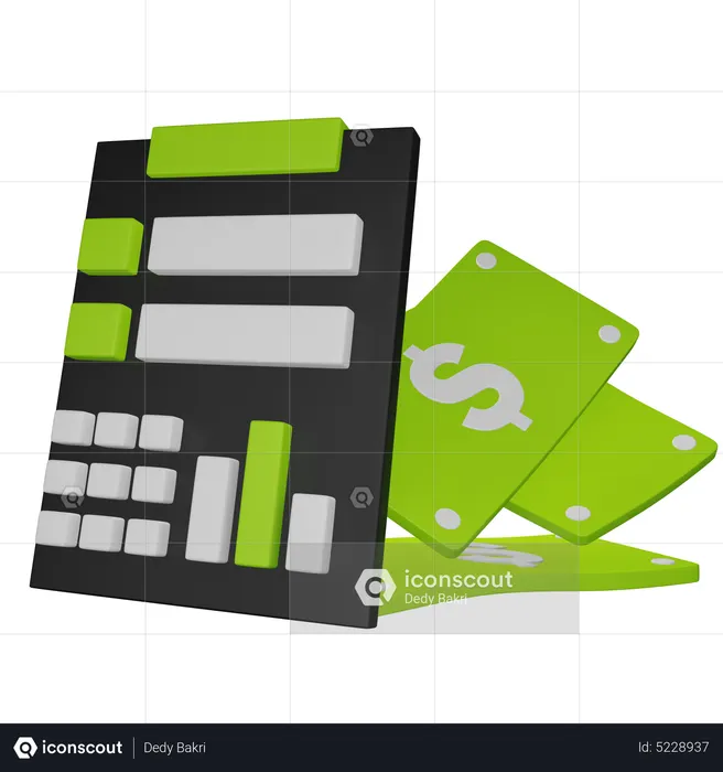 Informe financiero  3D Icon