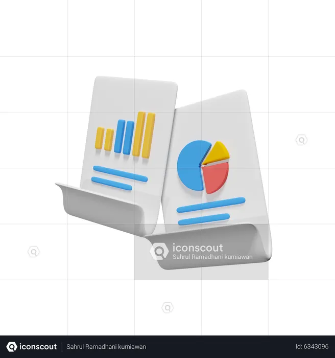 Informe financiero  3D Icon