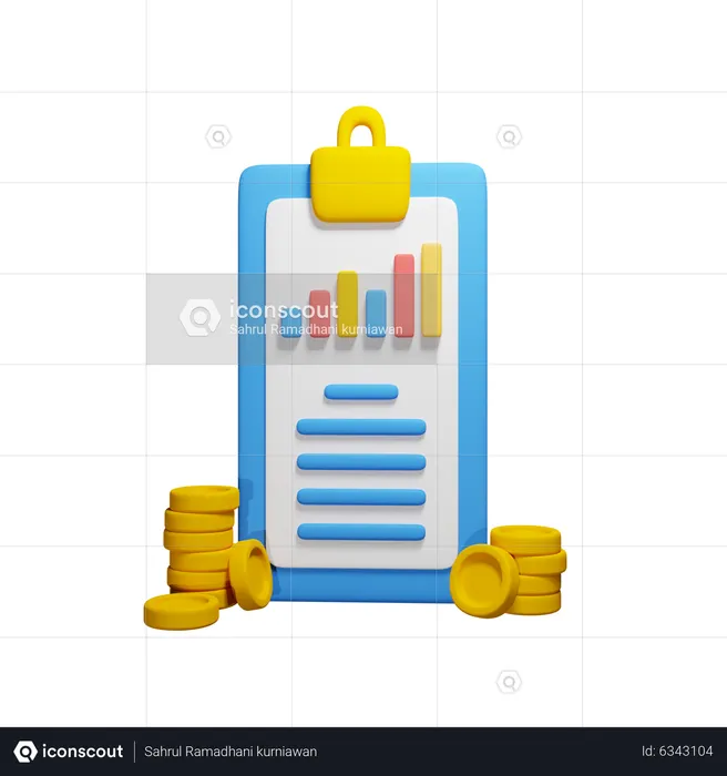 Informe financiero  3D Icon