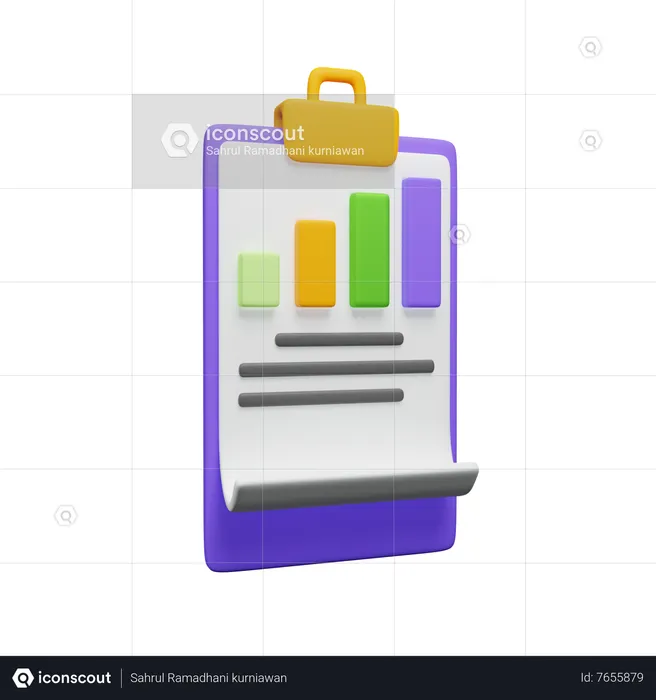 Informe financiero  3D Icon