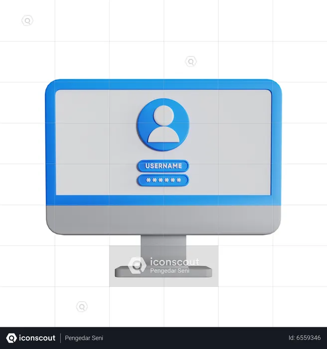 Iniciar sesión en la computadora  3D Icon