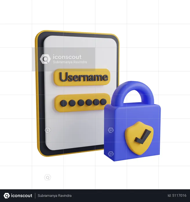 Seguridad de inicio de sesión  3D Icon