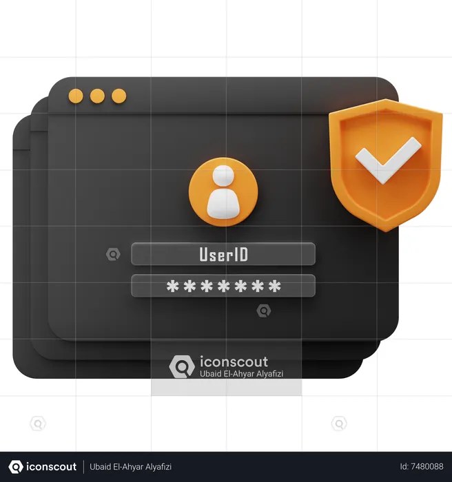 Inicio de sesión seguro  3D Icon
