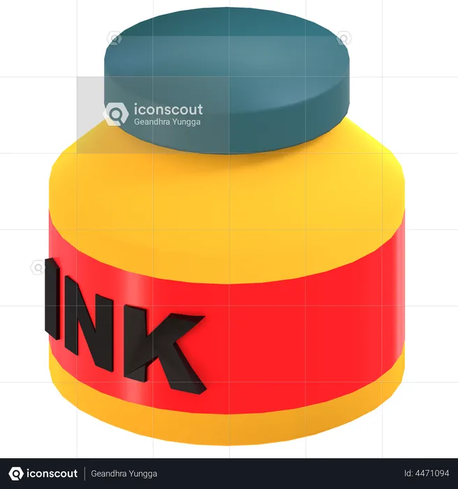 Ink Pot  3D Illustration