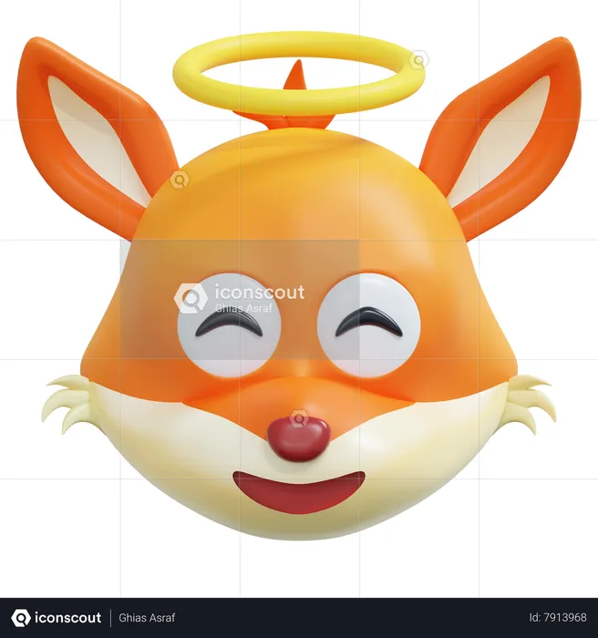 Émoticône de renard innocent Emoji 3D Icon