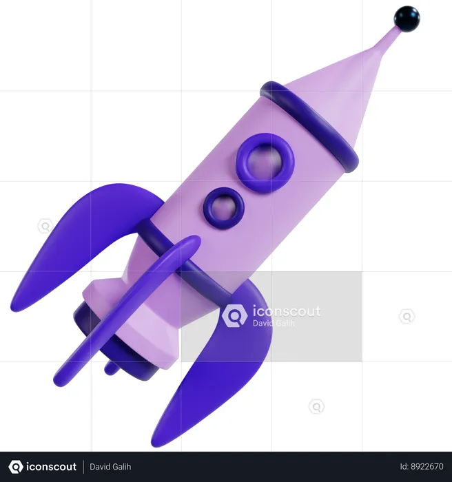 Innovative Startup Rocket Launch  3D Icon
