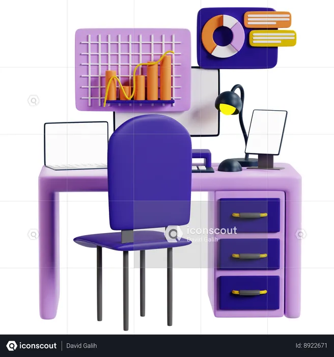 Innovative Startup Workspace Design  3D Icon