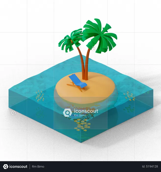 Insel  3D Icon