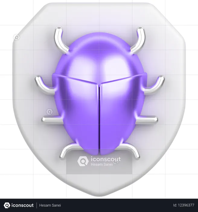 Bug com escudo  3D Icon
