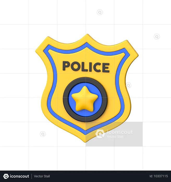 Plaque de policier  3D Icon