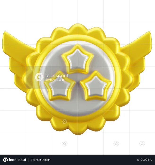 Insignia de tres estrellas  3D Icon