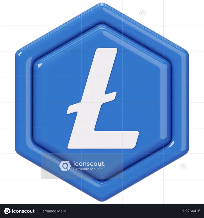 Insignia de Litecoin (LTC)  3D Icon