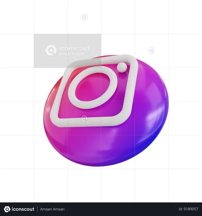 Instagram button  3D Icon