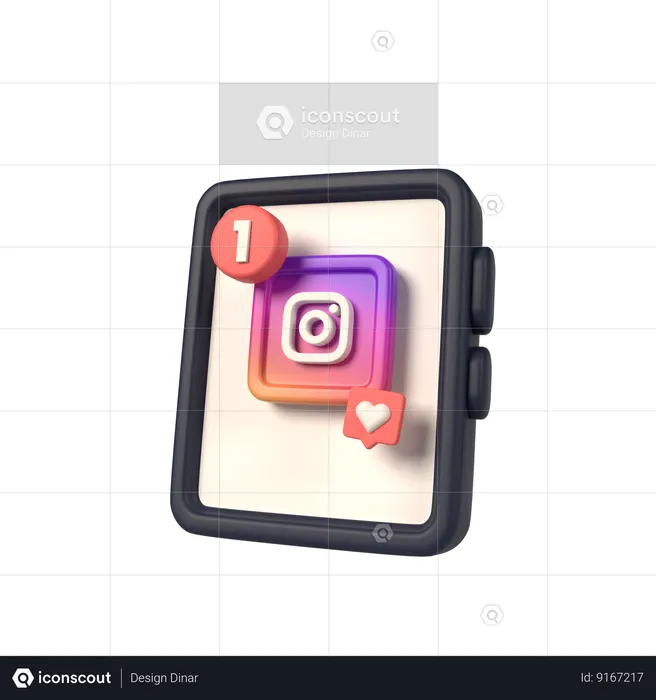 Instagram With Hanphone Logo 3D Icon