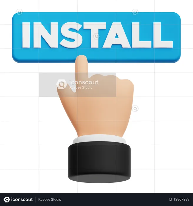 Install Click Button  3D Icon