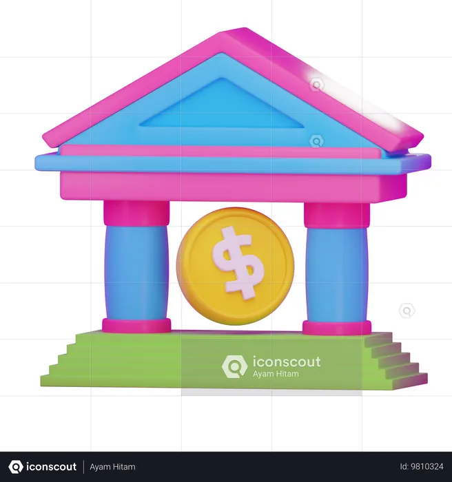 Institut financier  3D Icon