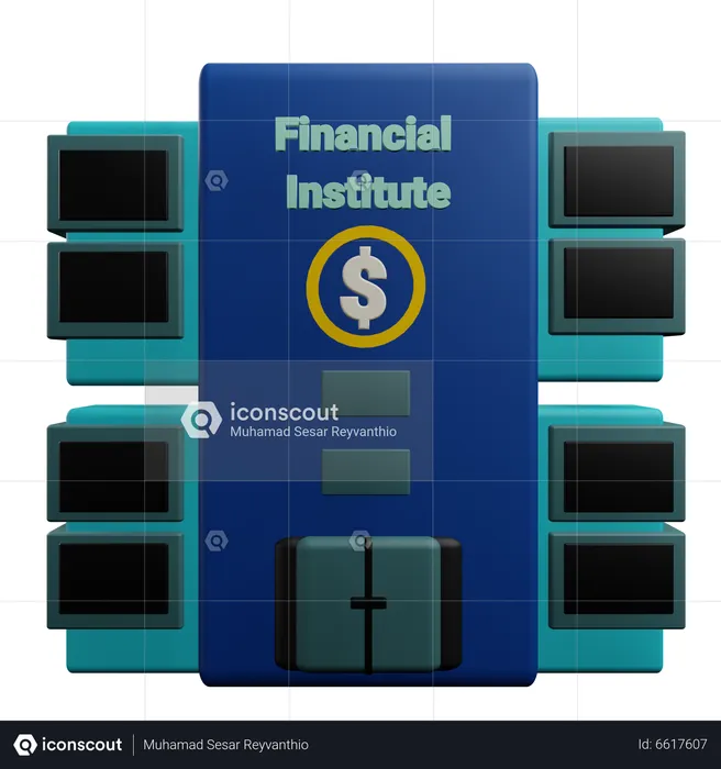 Institut financier  3D Icon