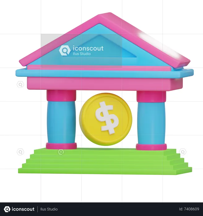 Institut financier  3D Icon