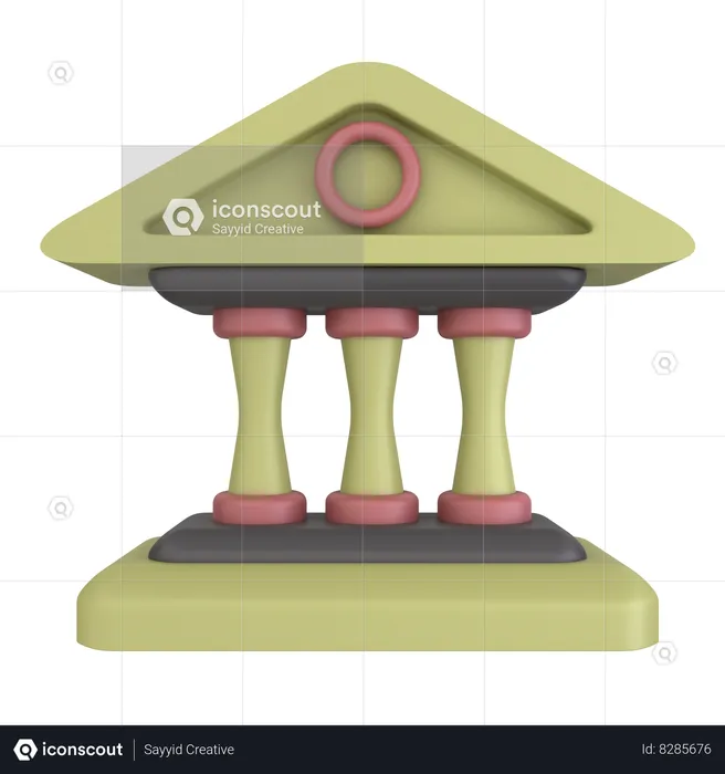 Instituto financeiro  3D Icon