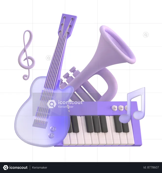 Instruments de musique  3D Icon