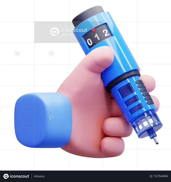 Insulin Pen Hand  3D Icon