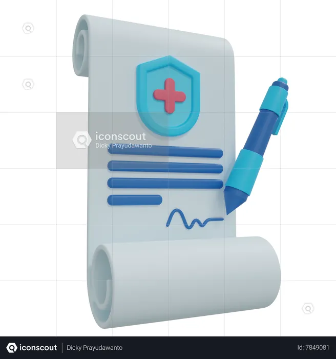 Insurance Contract  3D Icon