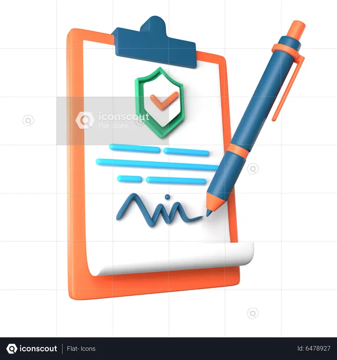 Insurance Contract  3D Icon