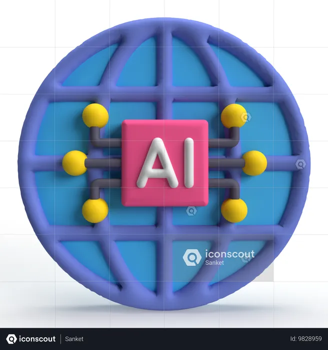 Inteligencia artificial  3D Icon