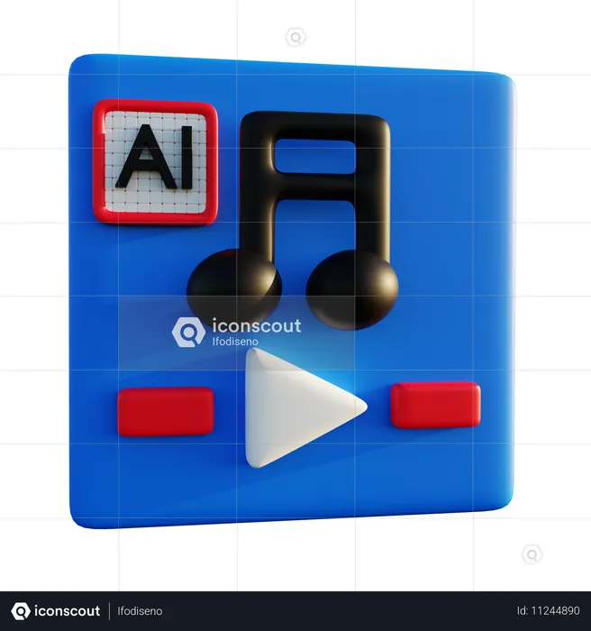 Inteligencia artificial musical  3D Icon