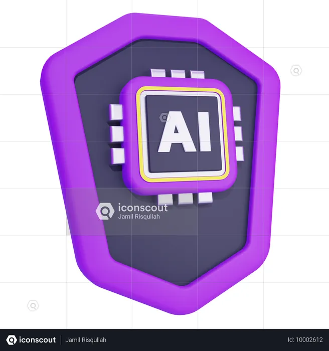 Seguridad de inteligencia artificial  3D Icon