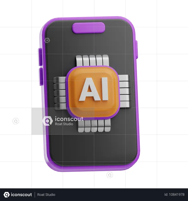 Smartphone com inteligência artificial  3D Icon