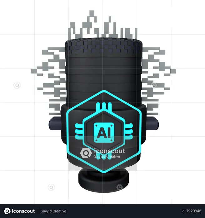 Voz de inteligencia artificial  3D Icon