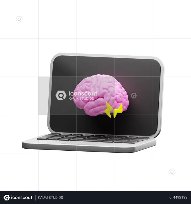 Cerveau d'intelligence artificielle  3D Illustration