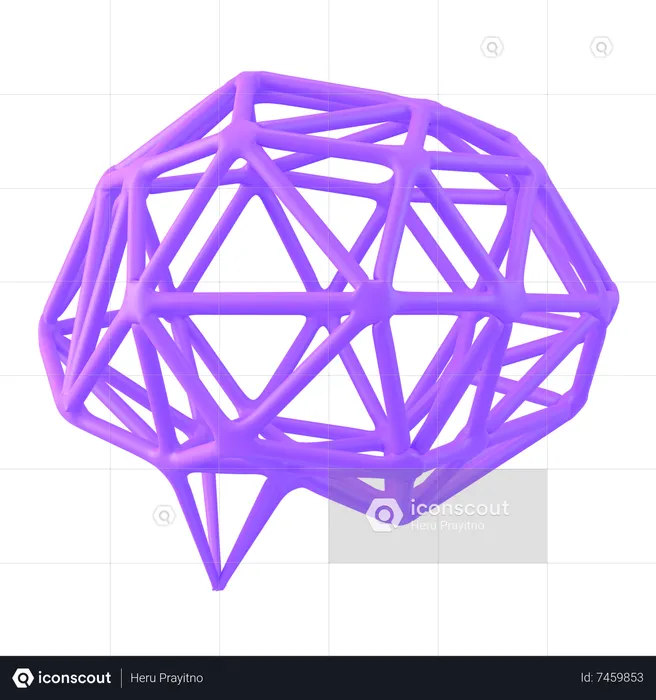 Cerveau d'intelligence artificielle  3D Icon