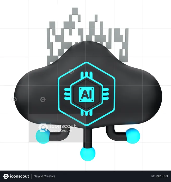 Nuage d'intelligence artificielle  3D Icon