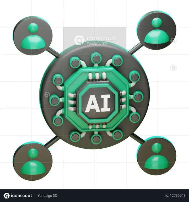 Interação de IA  3D Icon