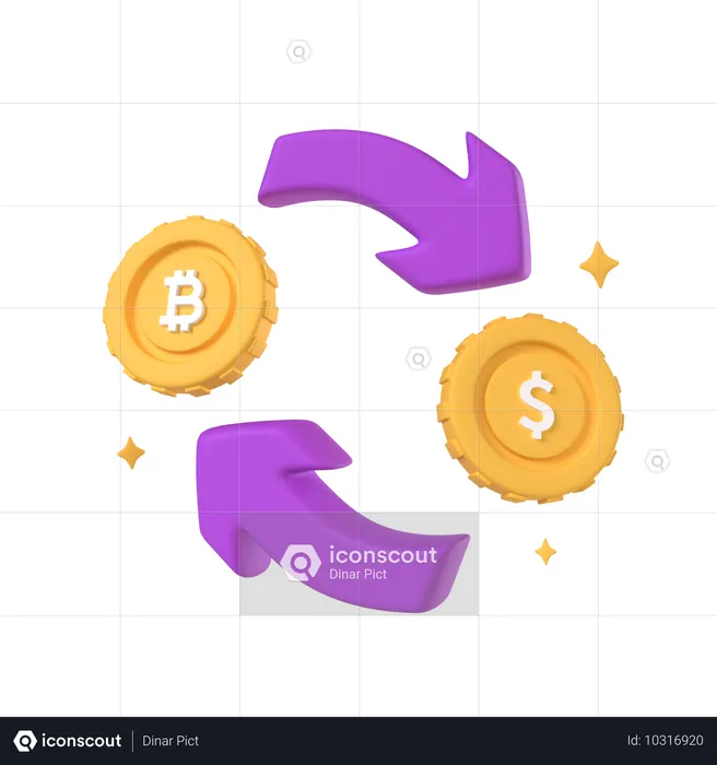 Intercambio de bitcoins  3D Icon