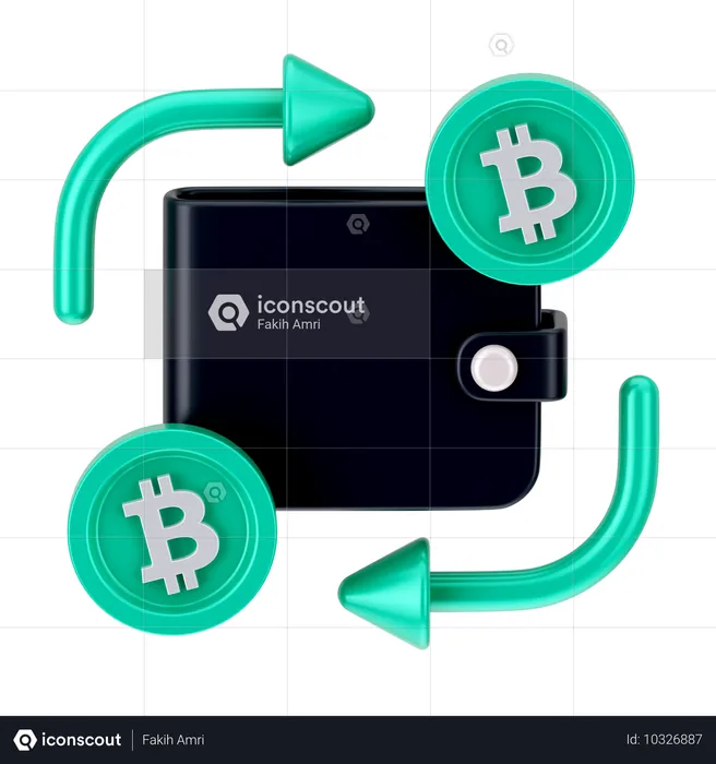 Intercambio de bitcoins  3D Icon