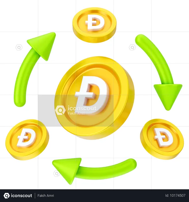 Intercambio de dogecoin  3D Icon